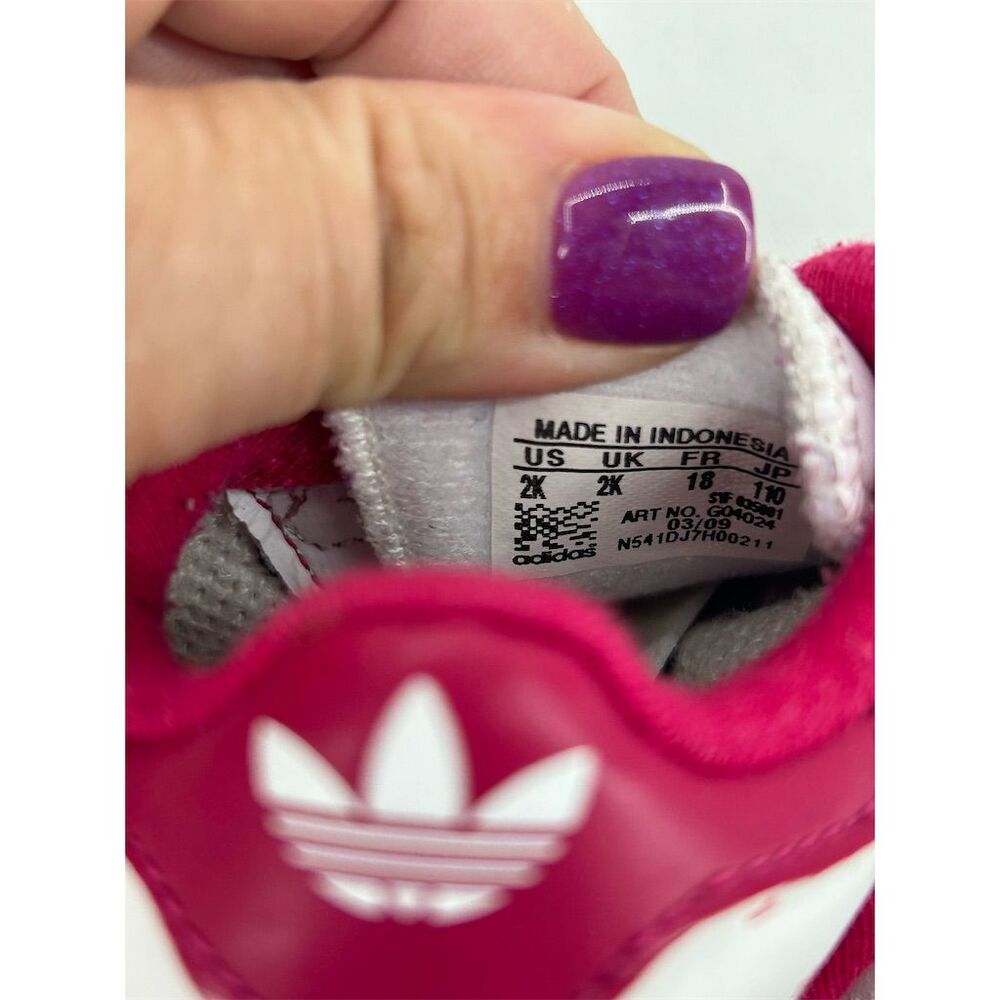 Adidas Stan Smith Baby Shoes White/Pink Size 2 2K Unisex - Picture 5 of 7